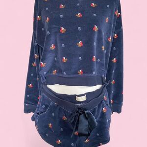 Y2K Abercrombie & Fitch Printer Winter Squirrel Velour Pajama Set